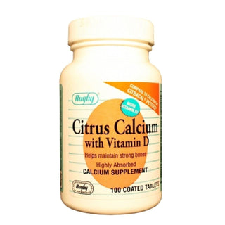 Rugby Citrus Calcium W/ Vitamin D - 100 Tabs