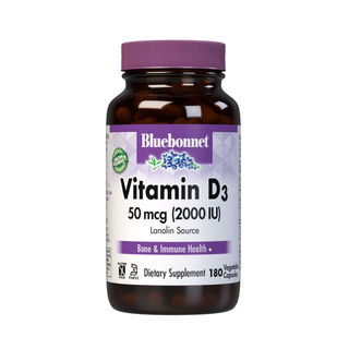 Bluebonnet Vitamin D3 2000 IU, 180 Vegetable Capsules, Nutrition