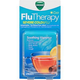 Vicks Flu Therapy, Severe Cold & Flu, Day, Honey Lemon Flavor