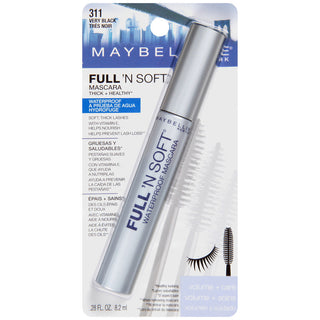 Maybelline Full 'n Soft Waterproof Mascara Very Black 0.28 Fl Oz