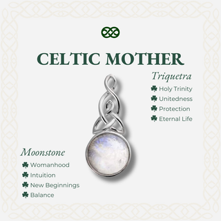 Celtic Mother™ 18K White Gold Moonstone Earrings