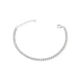 Tennis Bracelet, 18k White Gold Plated Recycled Silver