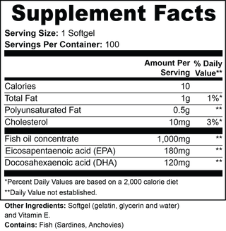 Omega-3 EPA 180mg + DHA 120mg
