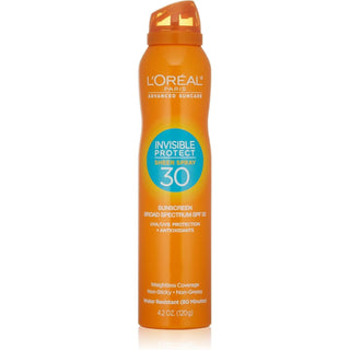 L’Oréal Paris L'Oreal Advanced Suncare Sunscreen SPF 30 Invisible Protect Sheer Spray, 4.2 Fluid Ounce