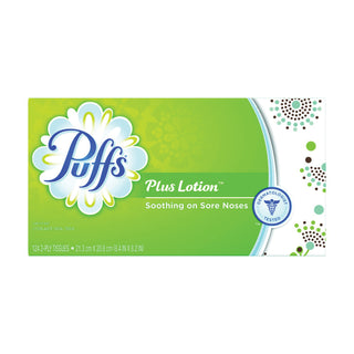 Puffs Cleansing Tissue - Plus Lotion White Facial Tissues - 124 Ea/Pack