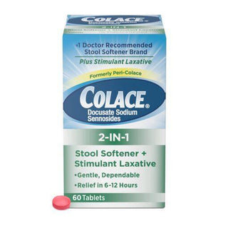 Colace Peri-Colace Stool Softener & Stimulant Laxative, 60-Count Tablets