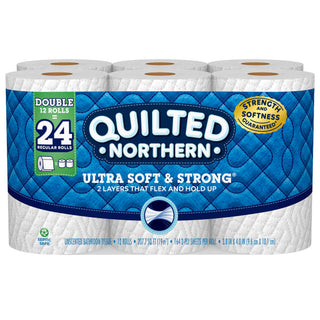 Quilted Northern Ultra Soft & Strong Double Roll 2 Ply Unscented Bathroom Tissue 12 Rolls