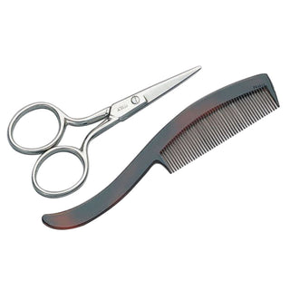 Denco Mustache Scissors And Comb Set