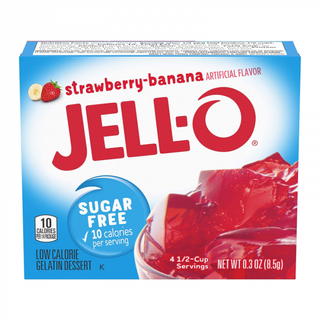 Jell-O Sugar Free Strawberry Banana Low Calorie Gelatin Dessert 0.3OZ