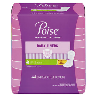 Poise Daily Incontinence Panty Liners, Very Light Absorbency, Long