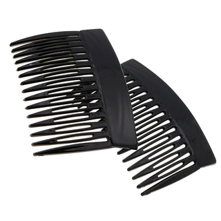Camila Paris MP877/2 French Hair Side Comb, 3 Inch Small Black, French Twist Hair Combs Decorative, Strong Hold Hair Clips For Women Bun Chignon Up-Do Styling Girls Hair Accessories, Made In France