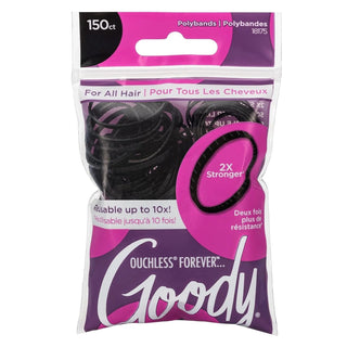 Goody Forever Polyband Hair Elastics - Black