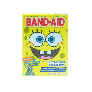 Band-Aid Spongebob Squarepants 10 Count All one Size X Large Knees & Elbows