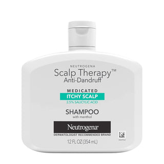 Neutrogena Scalp Therapy Anti-Dandruff Shampoo For Itchy Scalp, 2.5% Salicylic Acid With Peppermint Fragrance, 12 Fl Oz