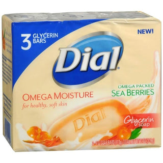 Dial Omega Moisture Glycerin Bar Soap, Sea Berries 3 Pack, 4 Oz Bars