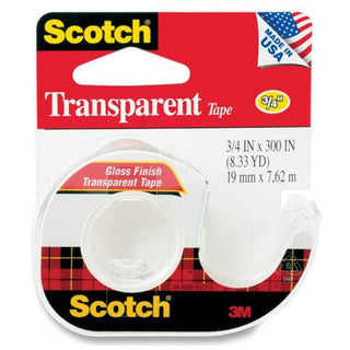 Scotch Transparent Tape With Dispenser 19mm X 7m