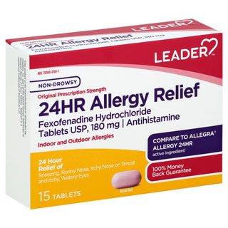 Leader Health Care Original Strength 24 Hour Allergy Relief Tablets