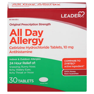 Leader Antihistamine 10mg All Day Allergy Tablets