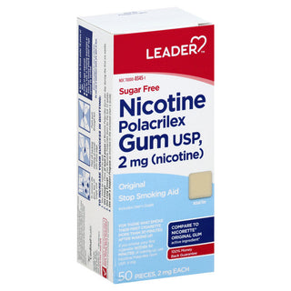 Leader® Nicotine Gum – 2 mg, Sugar Free, Original Flavor