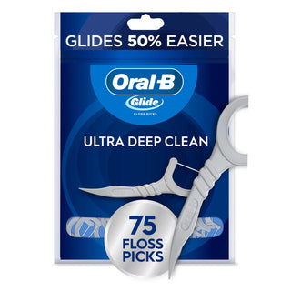 Oral-B Glide Ultra Deep Clean Floss Picks Cool Mint Flavor - 75ct