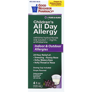 Good Neighbor Pharmacy Cetirizine Hcl By Perrigo Pharm 1mg Grape Flavor Solution 4 Oz