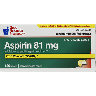 Good Neighbor Pharmacy Gnp Aspirin 81 Mg Ld Adl 120 Tabs
