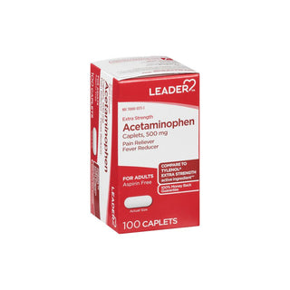 Leader Health Care Acetaminophen, Extra Strength, 500 Mg, Caplets