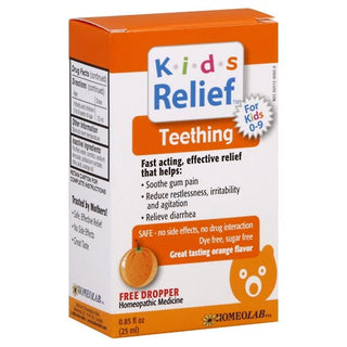 Kids Relief Homeolab USA, Teething, Orange Flavor, 0.85 Fl Oz (25 Ml)