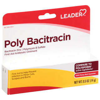 Leader, First Aid, Antibiotic Ointment, Poly Bacitracin, 0.5 Oz