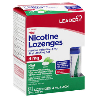 Leader Nicotine Mini Lozenges Nicotine Polacrilex 4Mg  Mint 81Ct