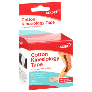 Leader, Cotton Kinesiology Tape, Black