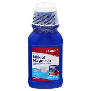 Leader, Milk Of Magnesia, 1200 Mg, Original Flavor, 12 Oz