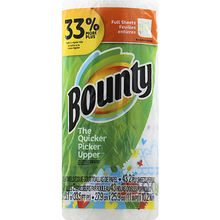 Bounty Paper Towels, Full Sheets, Prints, 2 Ply