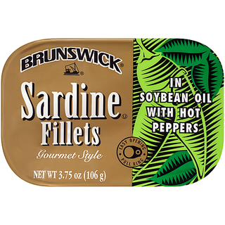Brunswick Sardine Fillets In Soybean Oil With Hot Peppers 3.75 Oz