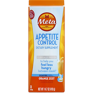 Meta Appetite Control Dietary Supplement Sugar-Free Orange Zest Powder 14.7oz 36 Servings