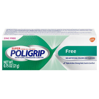 Poligrip Super Free Travel Size Denture Adhesive Cream, 0.75-Ounce