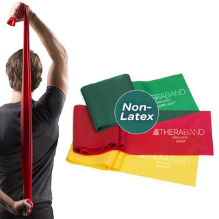 TheraBand Resistance Bands Set, Professional Elastic For Upper & Lower Body Exercise, Strength Training Without Weights, Physical Therapy, Pilates, Rehab, Yellow & Red & Green, Beginner