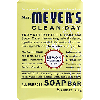 Mrs. Meyer's Soap Bar, Lemon Verbena Scent 8 Oz