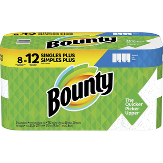 Bounty Select-A-Size Paper Towels, White, 8 Single Plus Rolls
