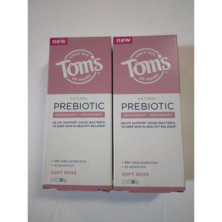Tom's of Maine Prebiotic Aluminum-Free Natural Deodorant, Soft Rose, 2.1 Oz