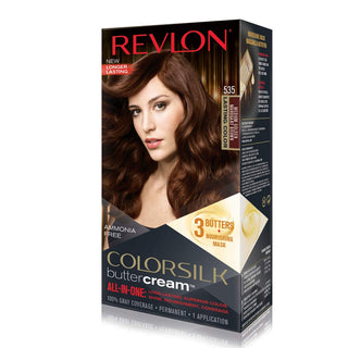 Revlon Colorsilk Buttercream Hair Dye, Medium Golden Mahogany Brown