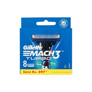 Gillette Mach3 Turbo 8 Razor Blade Refill Cartridges For Men