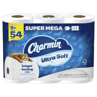 Charmin Ultra Soft 2 Ply Mega Rolls Bathroom Tissue