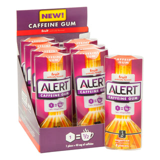 5 Gum Alert Caffeine Fruit Gum, Single Pack