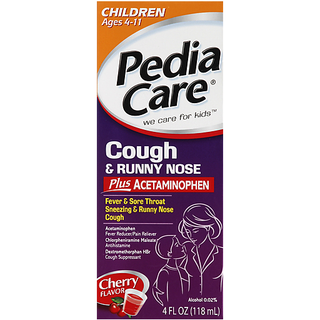 Pedia Care Cough & Runny Nose, Plus, Luden's Cherry Taste 4 Oz
