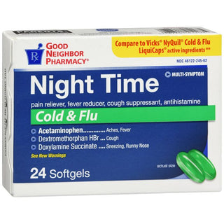 GNP Night Time Cold & Flu 24 Liqui Gels