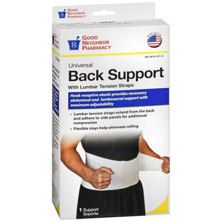 Good Neighbor Pharmacy Universal Back Support w/Lumber Tension Straps White 1ct