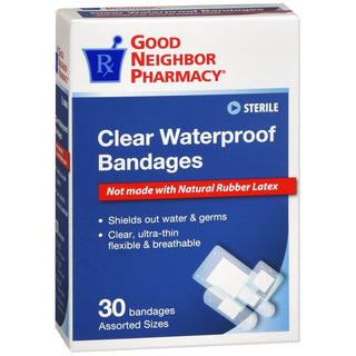 Good Neighbor Pharmacy Clear Waterproof Bandages Assorted 30ct