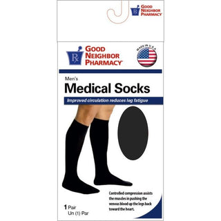 Good Neighbor Pharmacy Knee High Men's Sock 15-20mmHg Black L