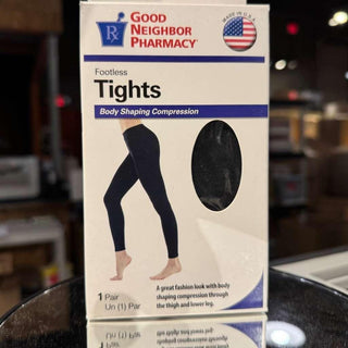 GNP Footless Compression Tights, 20-30 mmHg (Size: M) Black